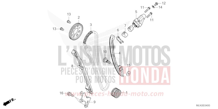 NOCKENWELLENKETTE/SPANNVORRICHTUNG von Africa Twin DCT GRAND PRIX RED (R380B) von 2024